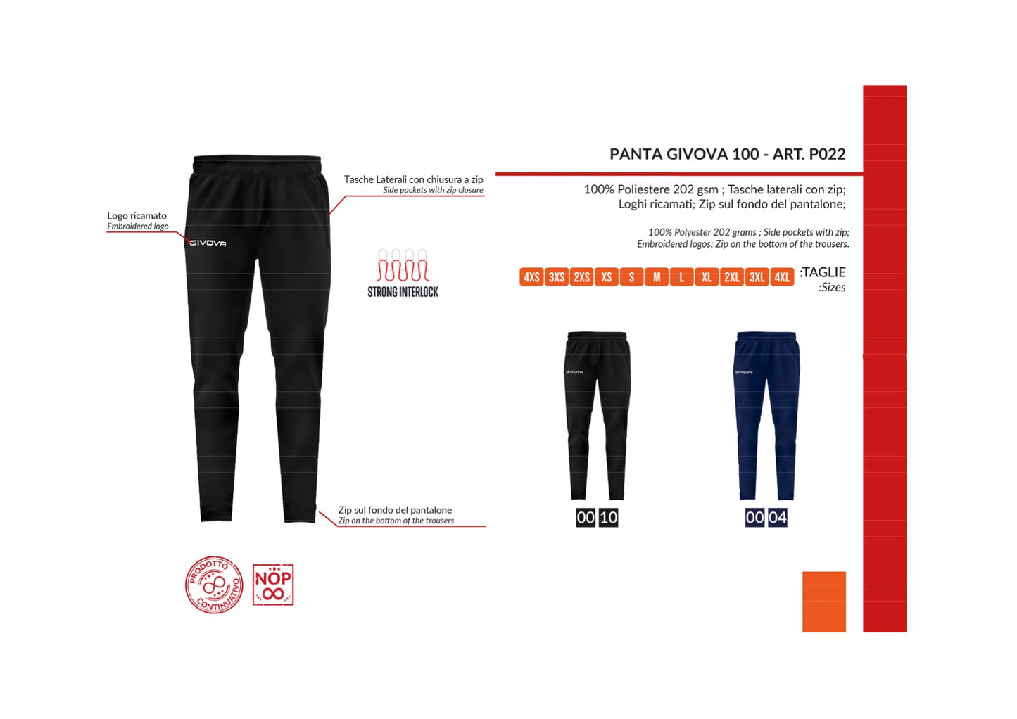 GIVOVA SLIM PANTS 100